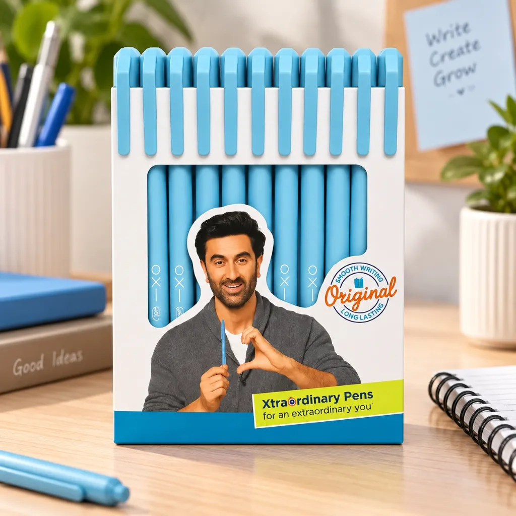 Hauser XO Blue Ball Pen – Pack of 10 – Matte Finish – Smooth Writing (4).webp