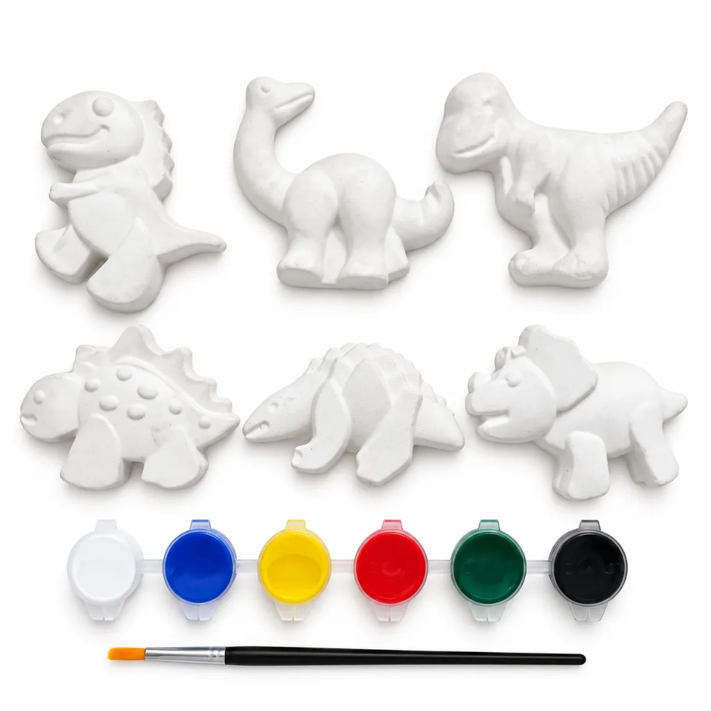 DIY Dinosaur Painting Kit for Kids  6 Dinosaur Figures with 6 Paint Colors & Brush (4).webp