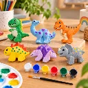DIY Dinosaur Painting Kit for Kids  6 Dinosaur Figures with 6 Paint Colors & Brush (3).webp