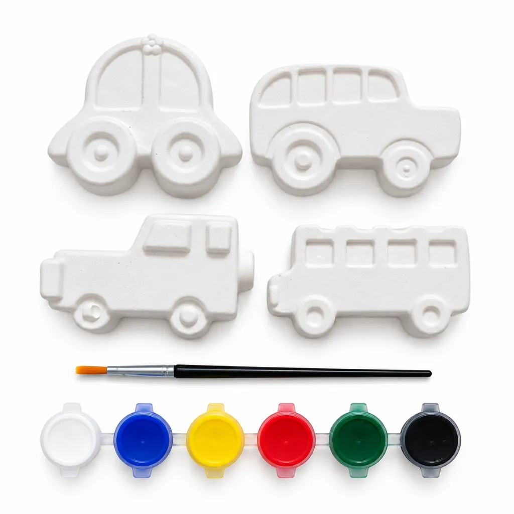 DIY Vehicle Painting Kit for Kids  4 Vehicle Figures with 6 Paint Colors & Brush (5).webp