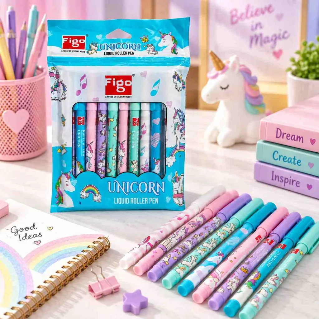 Figo Blue Ball Pen Pack of 10 Smooth Writing Lightweight Design (3).webp