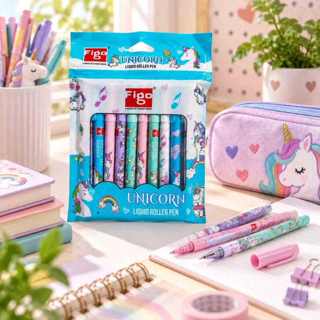 Figo Blue Ball Pen Pack of 10 Smooth Writing Lightweight Design.webp