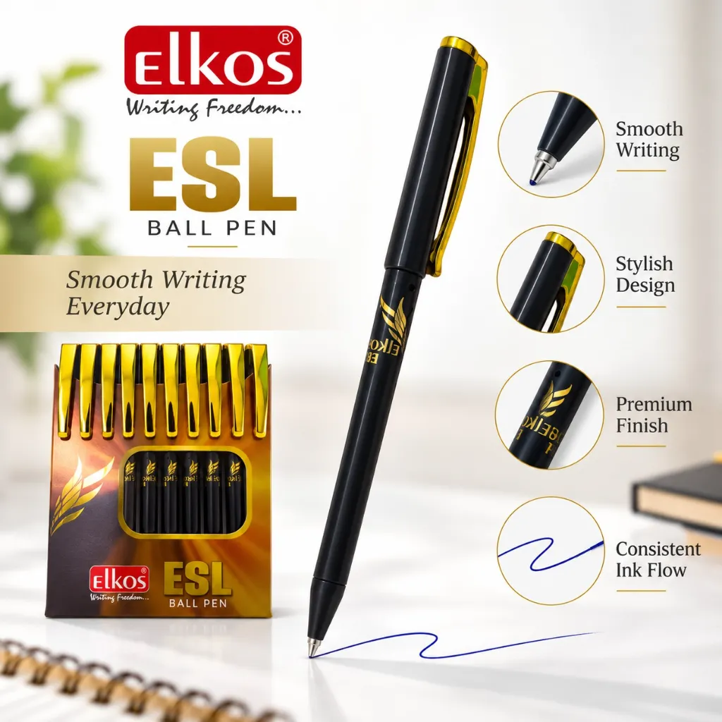 Elkos ESL Blue Ball Pen Pack of 10 (3).webp