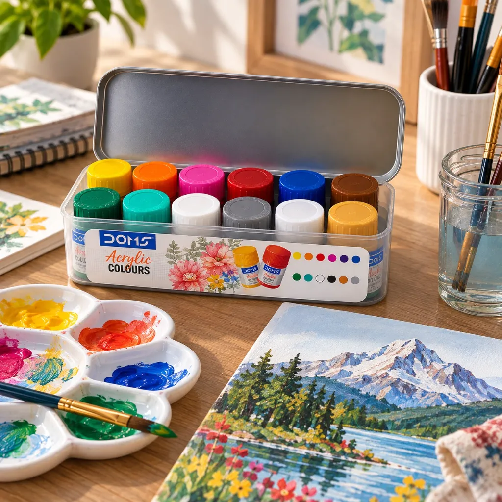 DOMS Acrylic Paint 12 Shades Set (2).webp
