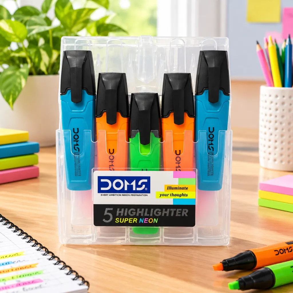 DOMS Super Neon Highlighter Set of 5.webp