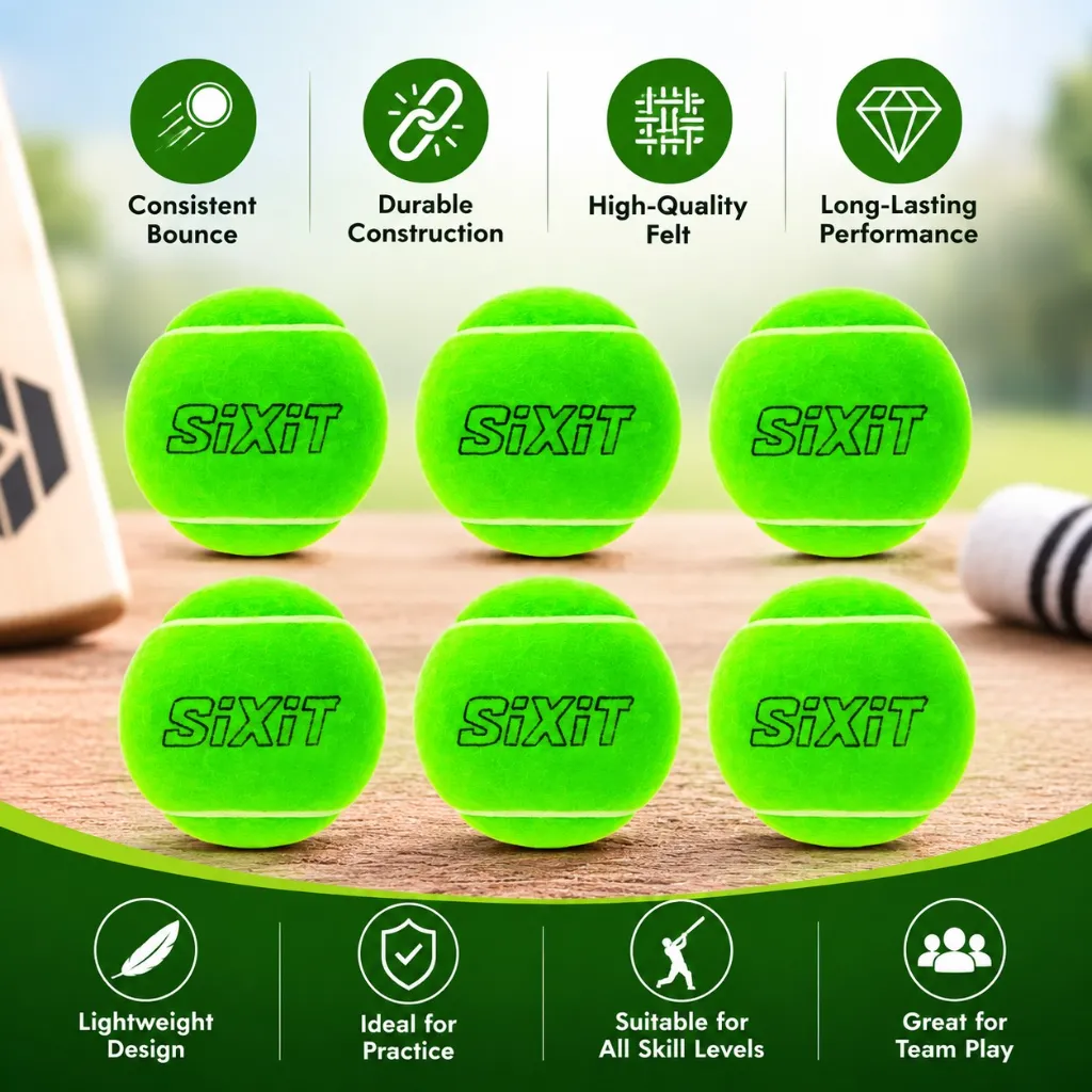 Sixit Lite Cricket Tennis Balls Pack of 6 (4).webp