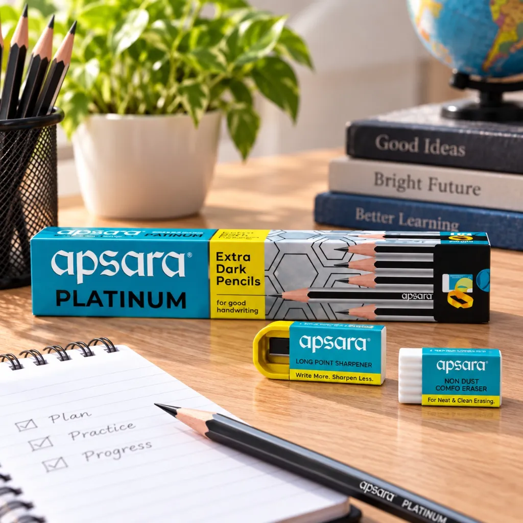 Apsara Platinum Pencils Pack of 10 with Free Sharpener & Eraser (5).webp
