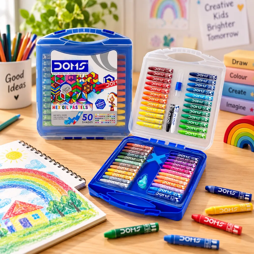 DOMS Oil Pastels 50 Shades Set with Scrapper Tool (4).webp