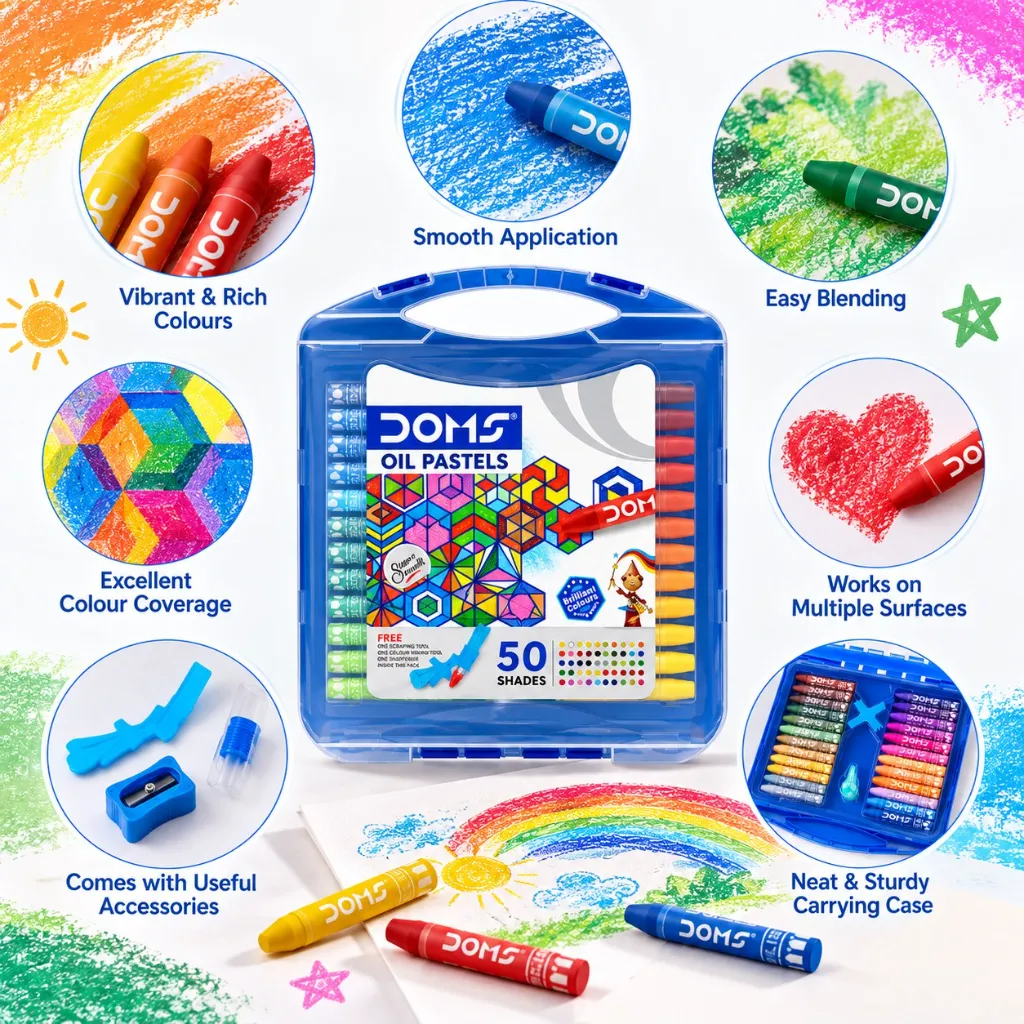 DOMS Oil Pastels 50 Shades Set with Scrapper Tool (3).webp