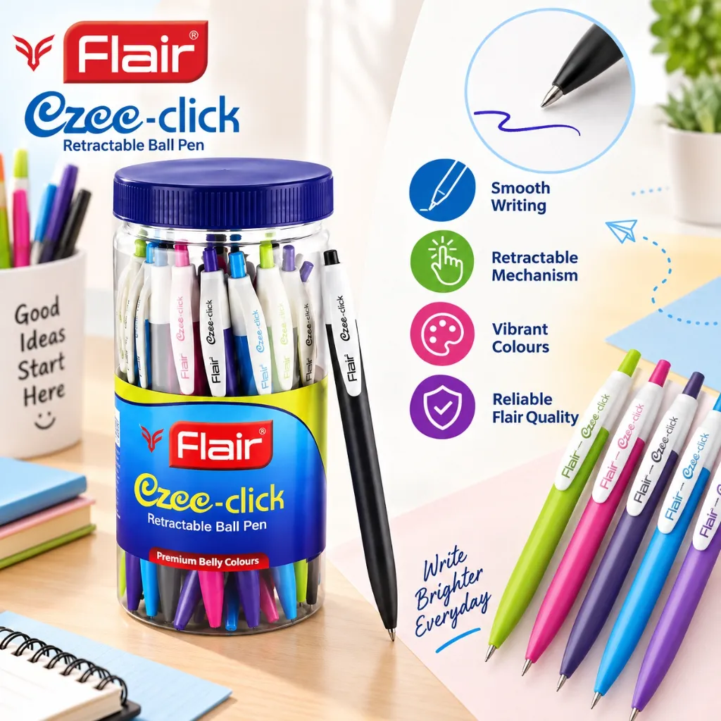 Flair Ezee Click Ball Pen Jar Pack of 25 (3).webp