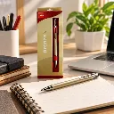 Cello Bronza DX Ball Pen – Smooth Writing Blue Ink Metallic Finish Pen (3).webp