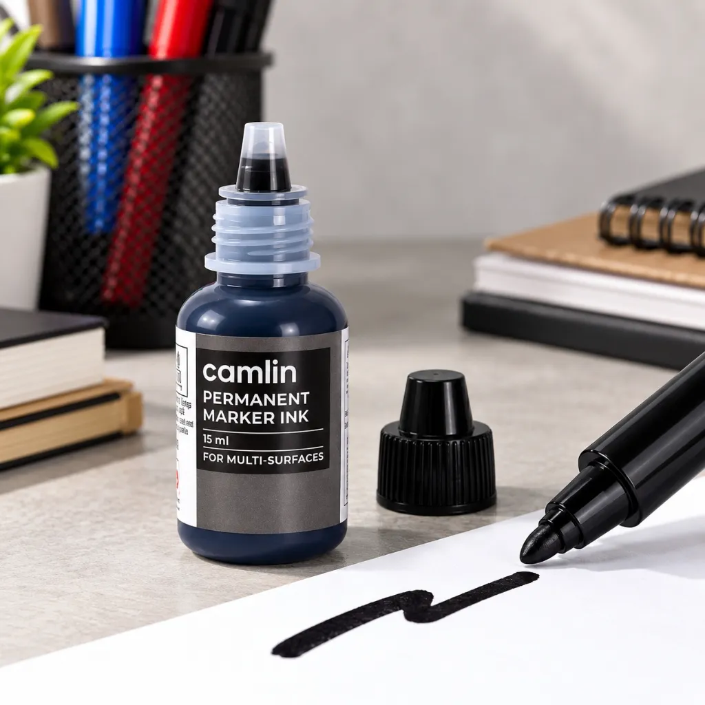 Camlin Permanent Marker Ink – 15ml (Black) (2).webp