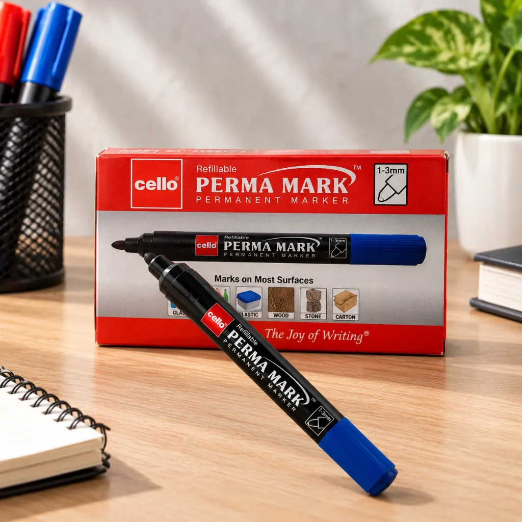 Cello Blue Permanent Marker Pack of 10 Perma Mark (4).webp
