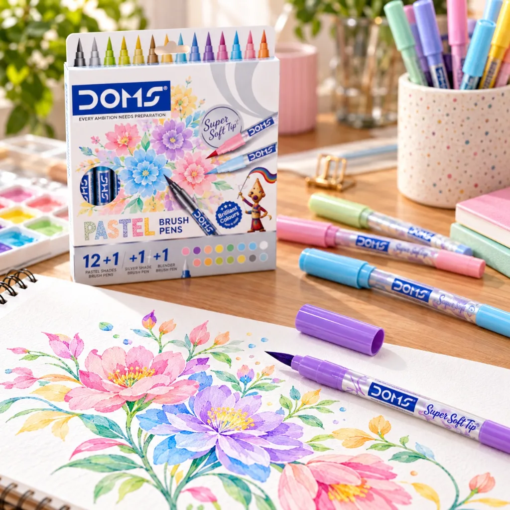 Doms Super Soft Tip Pastel Shades Brush Pen Set.webp
