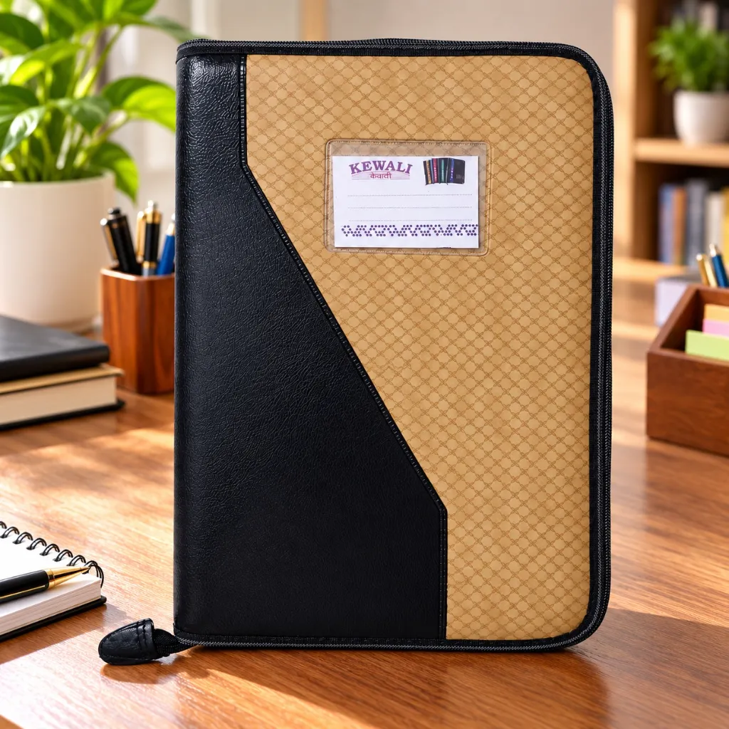 A4 Faux Leather Executive File Folder with Zip (4).webp