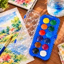 DOMS Aqua Colour Cakes  12 Shades with Brush  Watercolour Set for Kids, School & Art Activities (3).webp