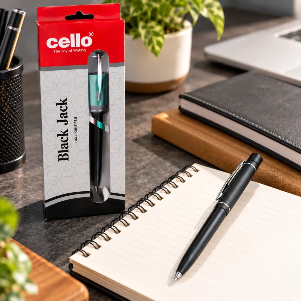 Cello Black Jack Ball Point Pen  Smooth Writing Pen for School, Office & Everyday Use.webp