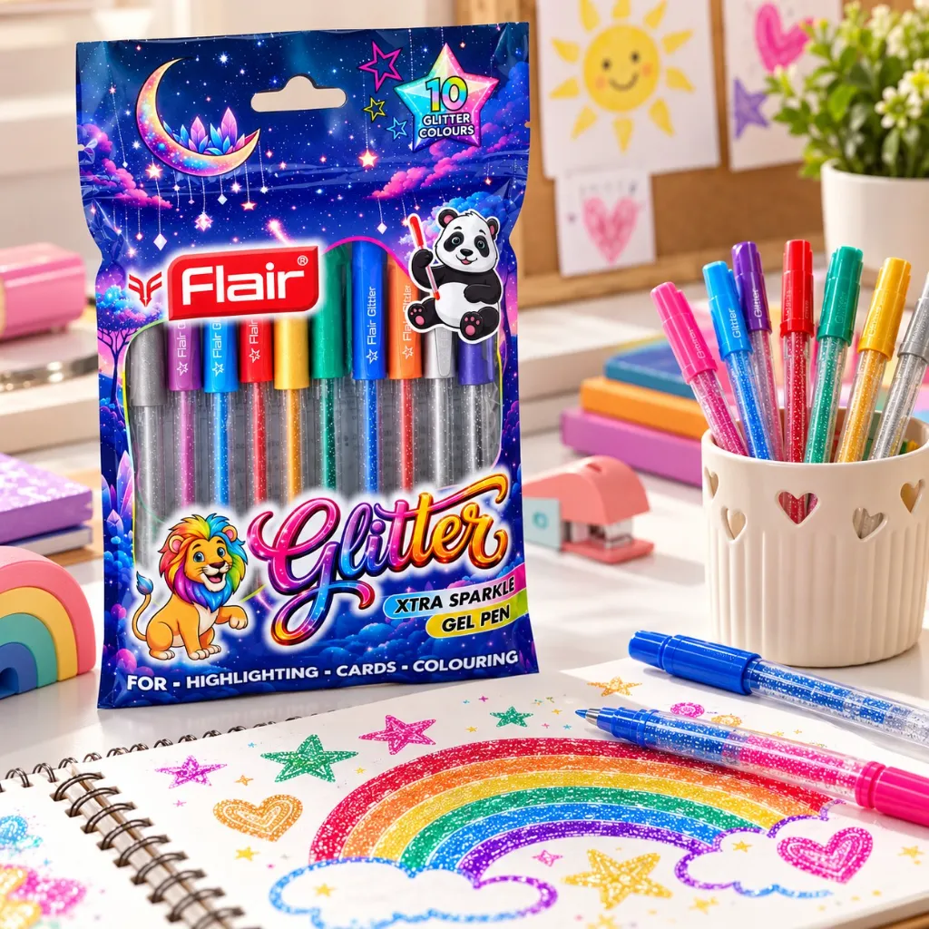 Flair Glitter Xtra Sparkle Gel Pen Pack of 10.webp