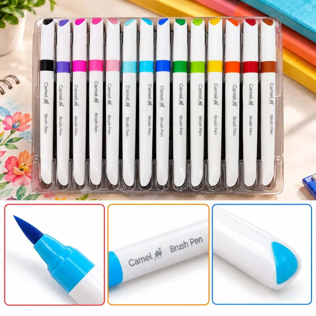 Camel Brush Pen  24 Shades Multicolor Brush Pens Set of 24 for Drawing, Colouring & Art (4).webp