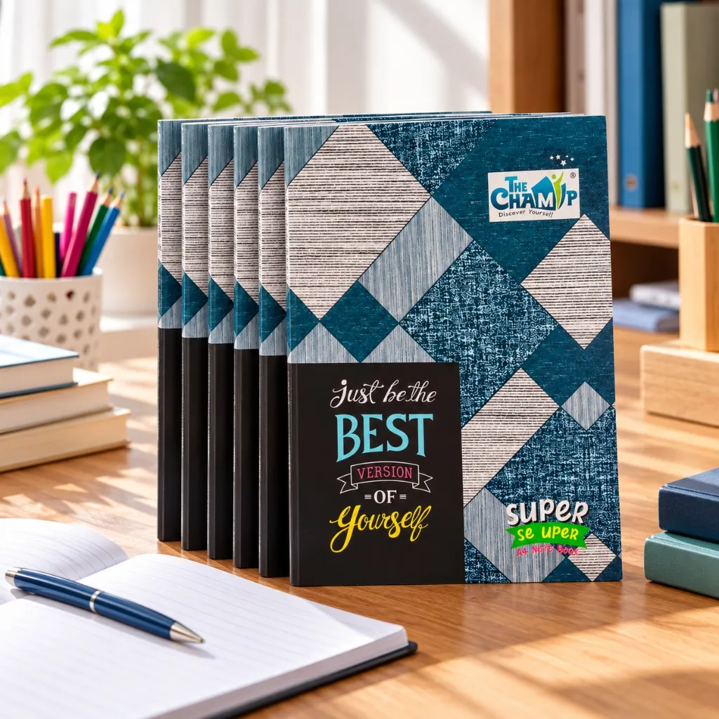 The Champ A4 Single Line Notebook Pack of 6 – 136 Ruled Pages – Soft Cover Writing Notebook (3).webp