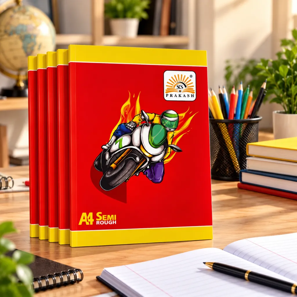 Prakash A4 Semi Rough Notebook Pack of 4– 300 Ruled Pages – Soft Cover Student Notebook (3).webp
