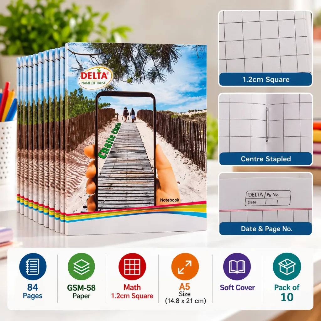 Delta Math Practice Notebook Pack of 10 – 84 Pages Each – Soft Cover Student Math Notebook (3).webp