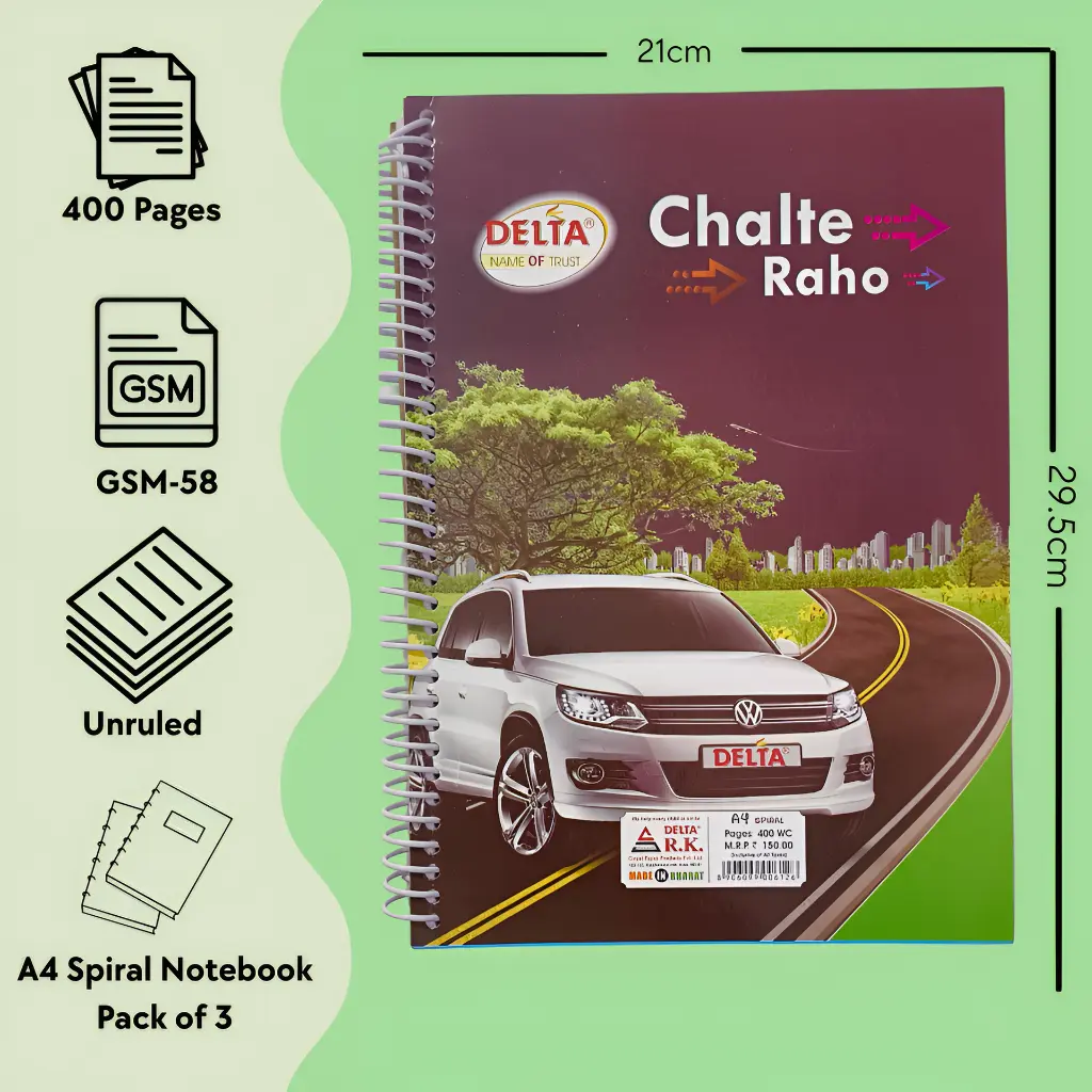 Delta spiral notebook