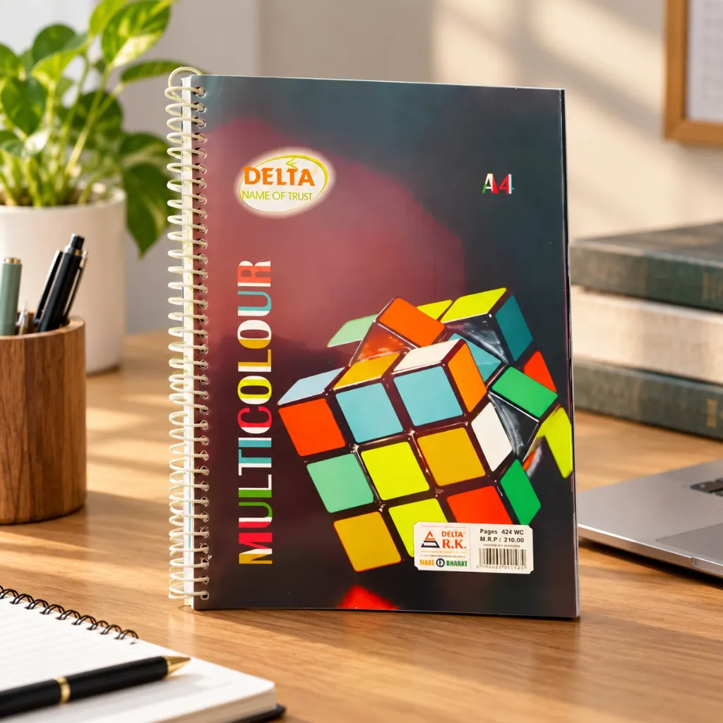 Delta A4 Spiral Notebook – 424 Ruled Pages – Soft Cover Wire Bound Writing Notebook (3).webp