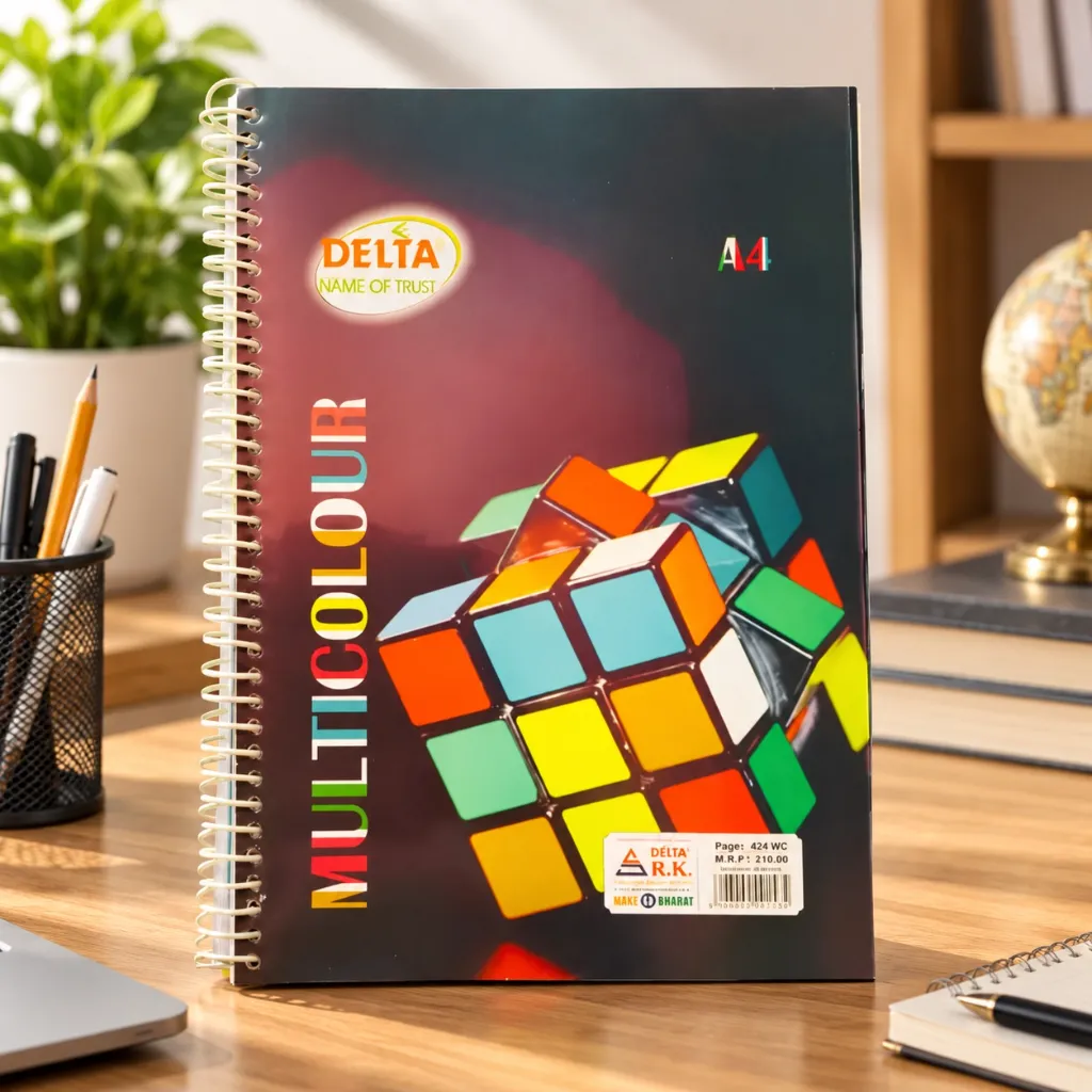 Delta A4 Spiral Notebook – 424 Ruled Pages – Soft Cover Wire Bound Writing Notebook (2).webp