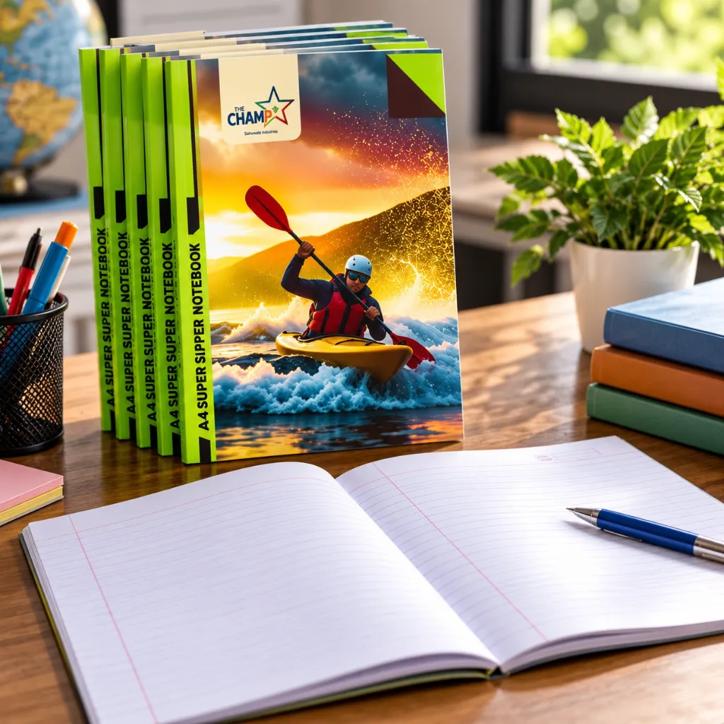 The Champ A4 Notebook Pack of 5 – 184 Ruled Pages – Soft Cover Student Writing Notebook (2).webp