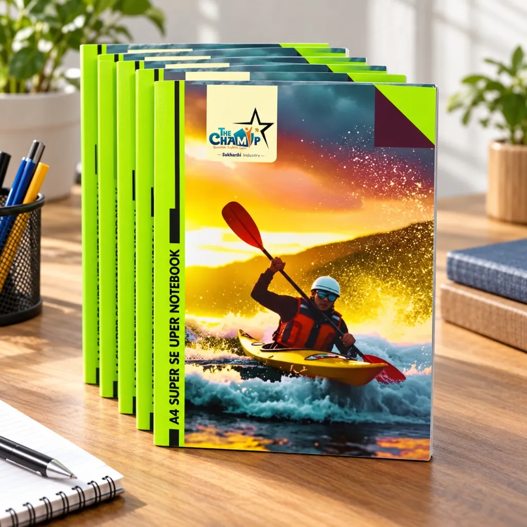 The Champ A4 Notebook Pack of 5 – 184 Ruled Pages – Soft Cover Student Writing Notebook.webp