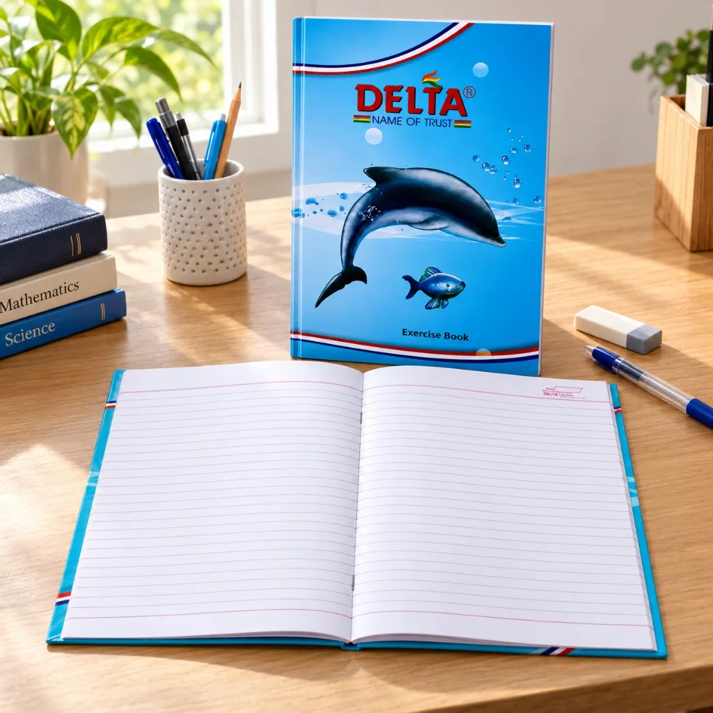 Delta A4 Long Notebook – Hard Cover – 336 Ruled Pages – 65 GSM Writing Notebook.webp