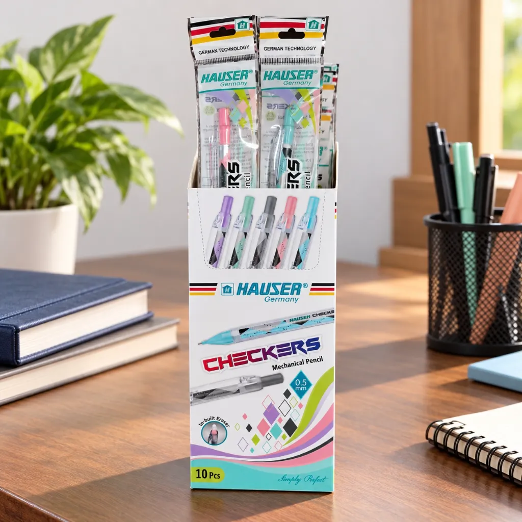 Hauser Checkers Mechanical Pencil 0.5 mm Pack of 10  Writing & Drawing Pencils (5).webp