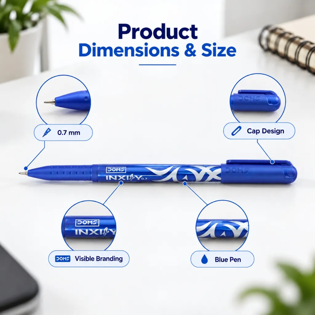 DOMS Inxify Ball Pen  Pack of 10  2 Packets  Smooth Writing Pen (3).webp