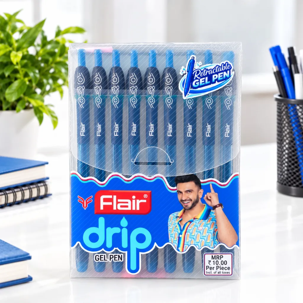 Flair Drip Gel Pen Pack of 10  Smooth Writing Gel Pens for School, Office & Everyday Use.webp