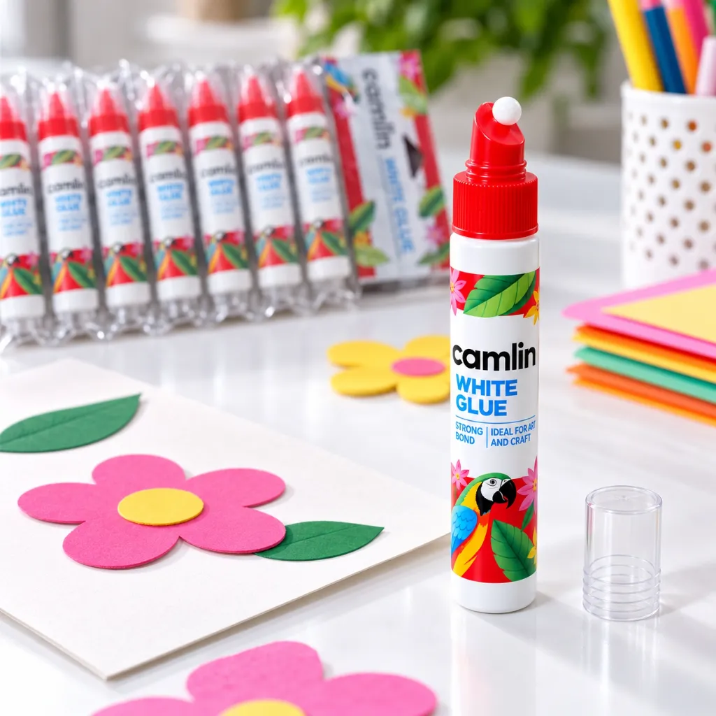 Camlin White Glue Pack of 20  Multipurpose Adhesive for School, Office, Art & Craft (4).webp