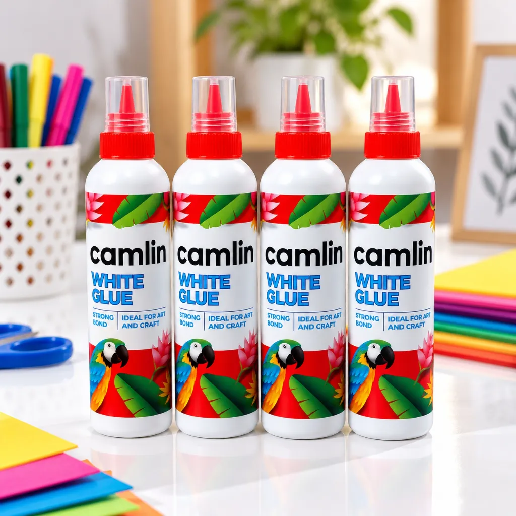 Camlin White Glue Pack of 4  Multipurpose Adhesive for School, Office, Art & Craft (2).webp