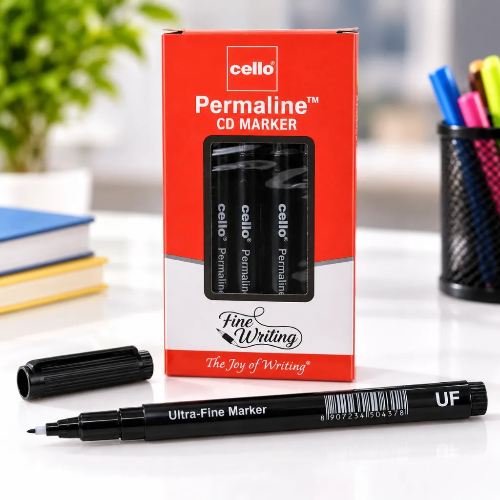 Cello Permaline CD Marker Pack of 10  Permanent Marker Pens for CDs, DVDs, Office & Labelling (4).webp