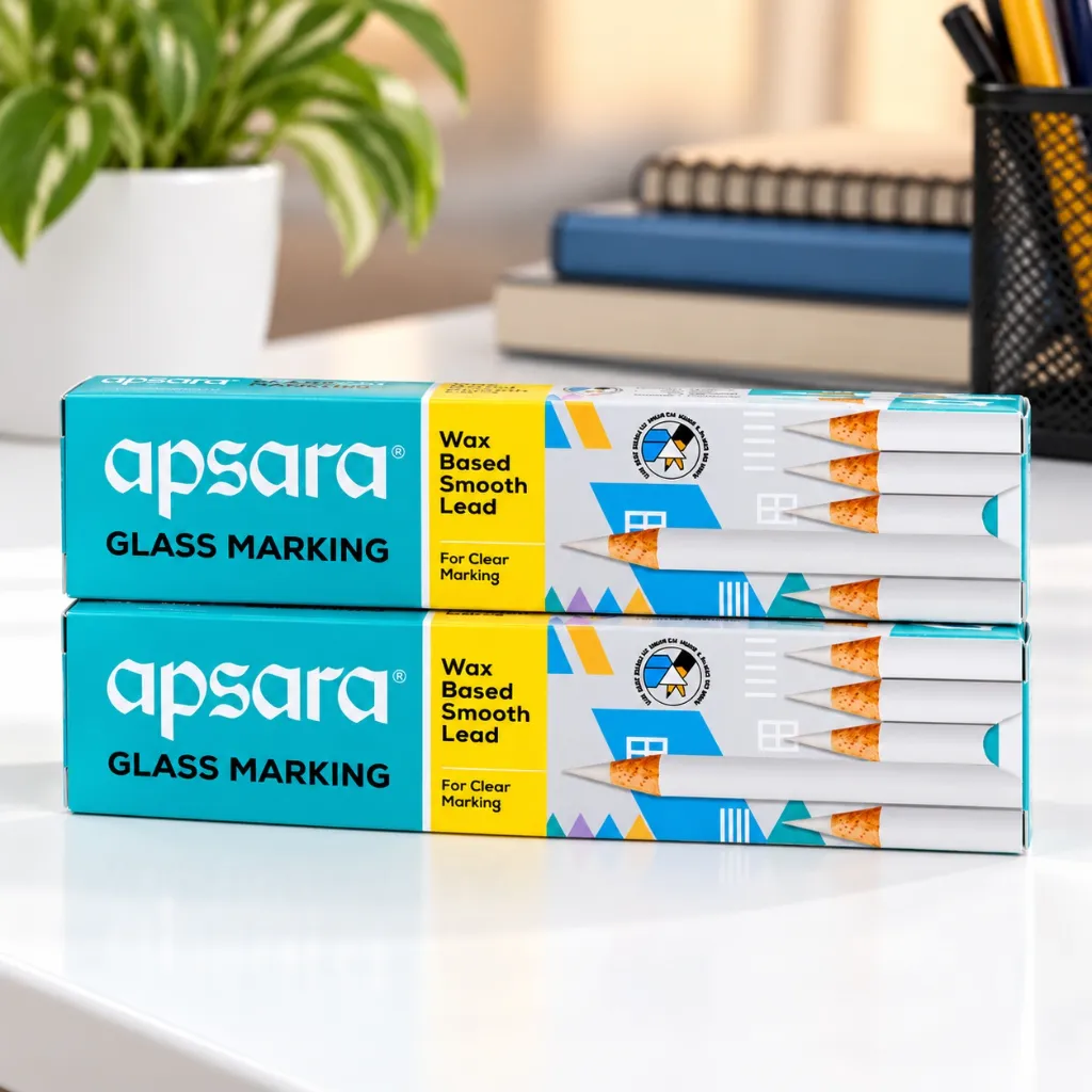 Apsara White Glass Marking Wax Pencil Pack of 20  2 Packets  Smooth Lead Marking Pencils (4).webp