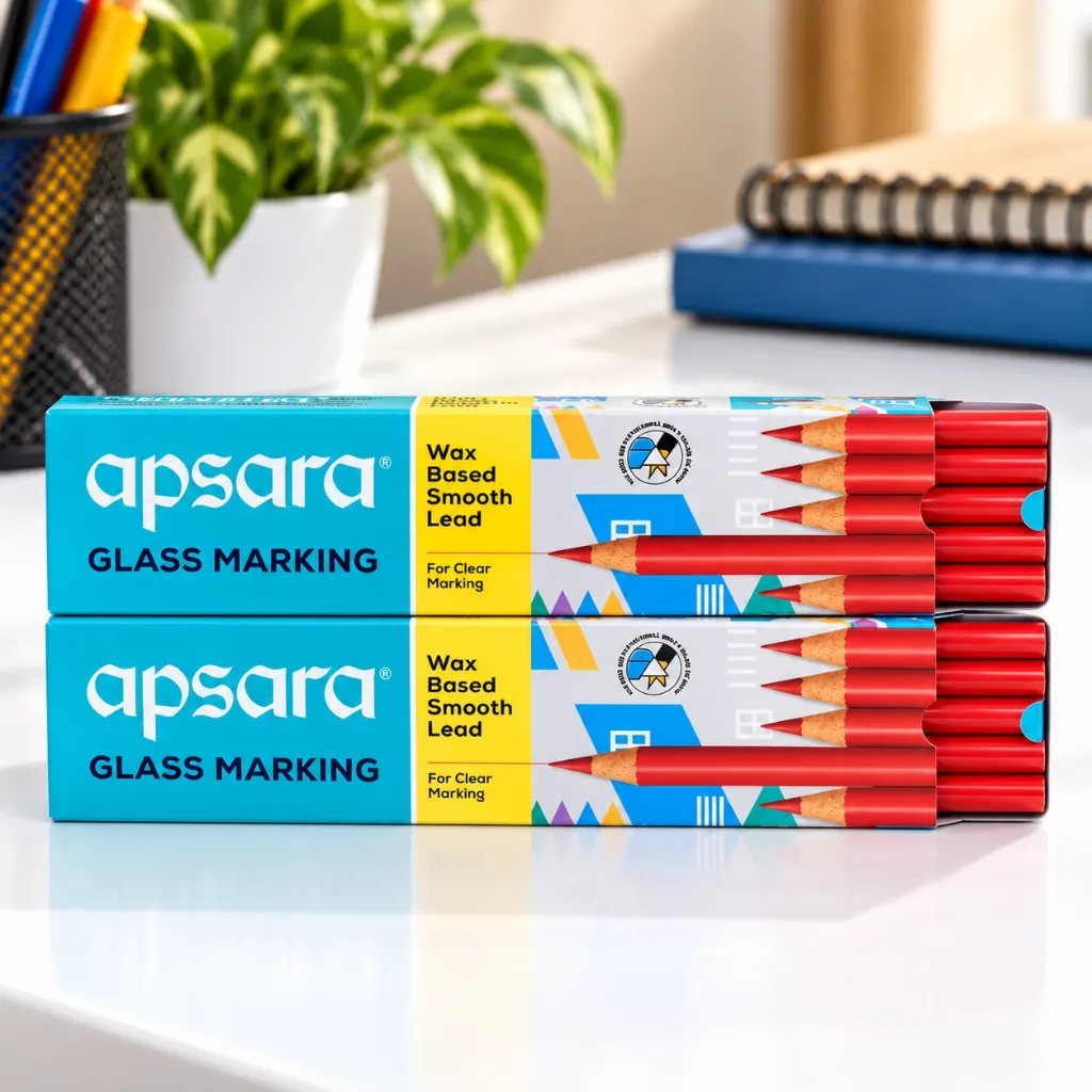 Apsara Red Glass Marking Wax Pencil Pack of 20  2 Packets  Smooth Lead Marking Pencils (3).webp