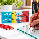 Apsara Red Glass Marking Wax Pencil Pack of 20  2 Packets  Smooth Lead Marking Pencils.webp
