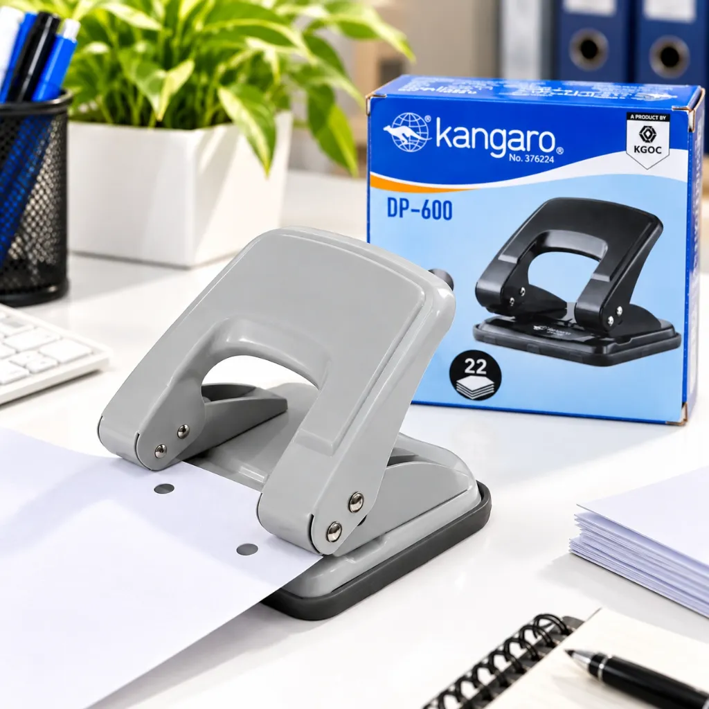 Kangaro DP-600 Paper Punching Machine  2-Hole Punch  22-Sheet Capacity for Office & School.webp