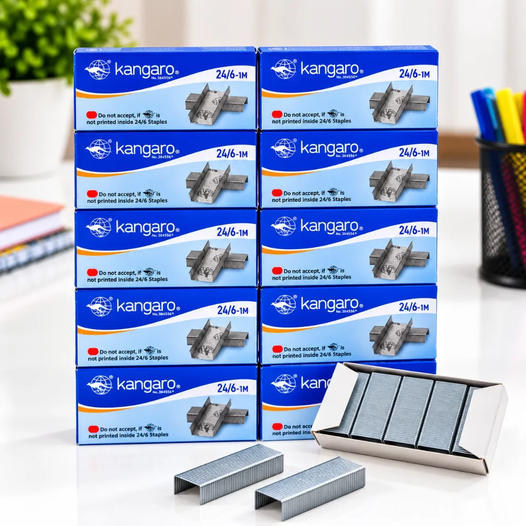 Kangaro 246-1M Stapler Pins Pack of 10  10,000 Staples for Office, School & Business Use (2).webp