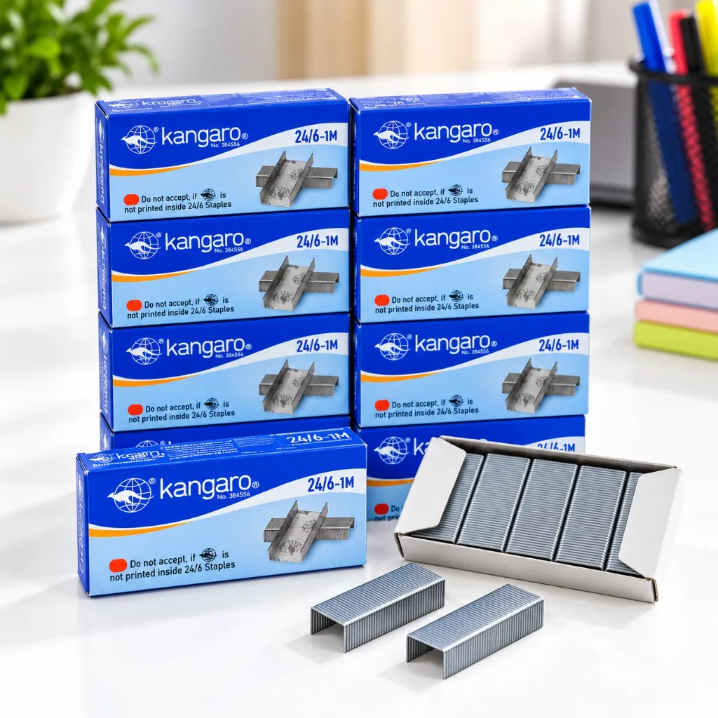 Kangaro 246-1M Stapler Pins Pack of 10  10,000 Staples for Office, School & Business Use.webp