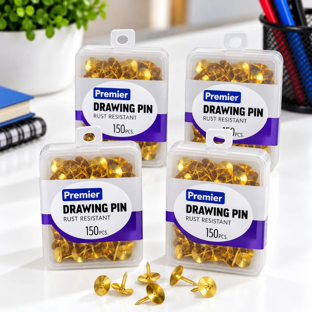 Premier Push Pins Pack of 5 Boxes  200 Notice Board Pins for Office, School & Home (5).webp
