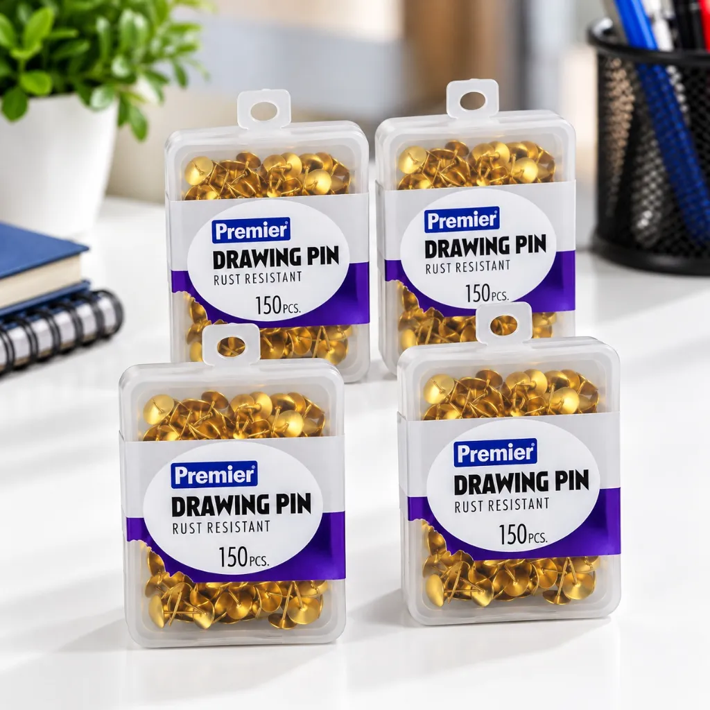 Premier Push Pins Pack of 5 Boxes  200 Notice Board Pins for Office, School & Home (2).webp