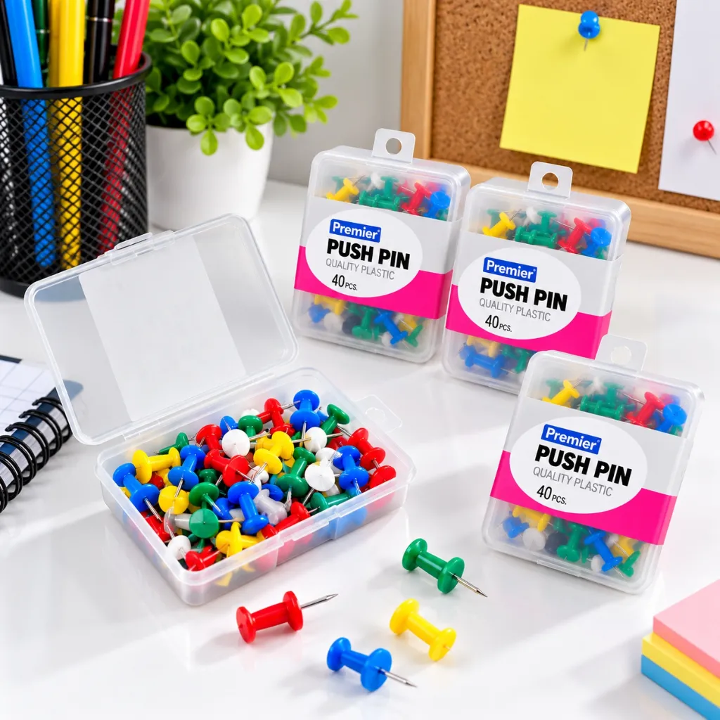 Premier Push Pins Pack of 5 Boxes  200 Notice Board Pins for Office, School & Home (6).webp