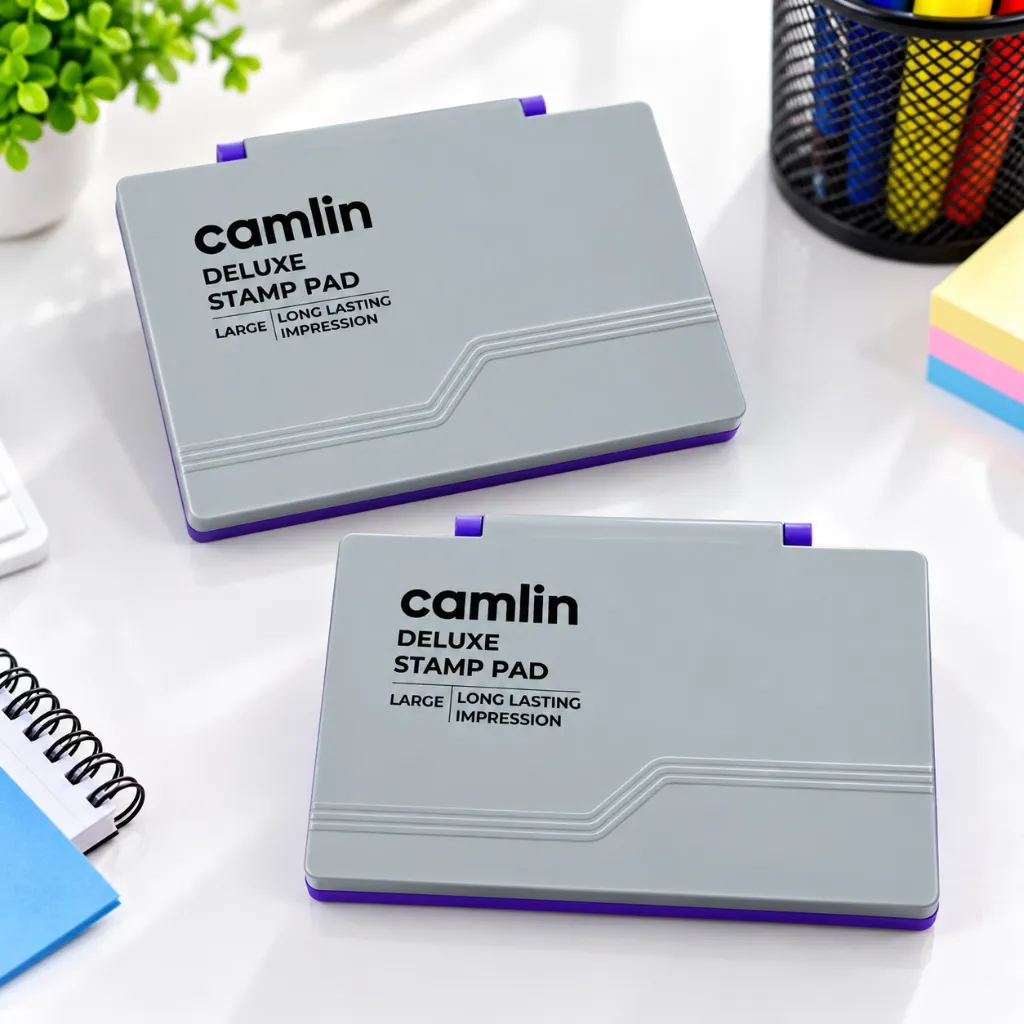 Camlin Deluxe Stamp Pad Large Violet Colour Pack of 2  Quick-Drying Ink Pad for Office & Business (2).webp