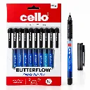 Cello Butterflow Simply Black Ball Pen Pack of 10 for School & Office (4).webp