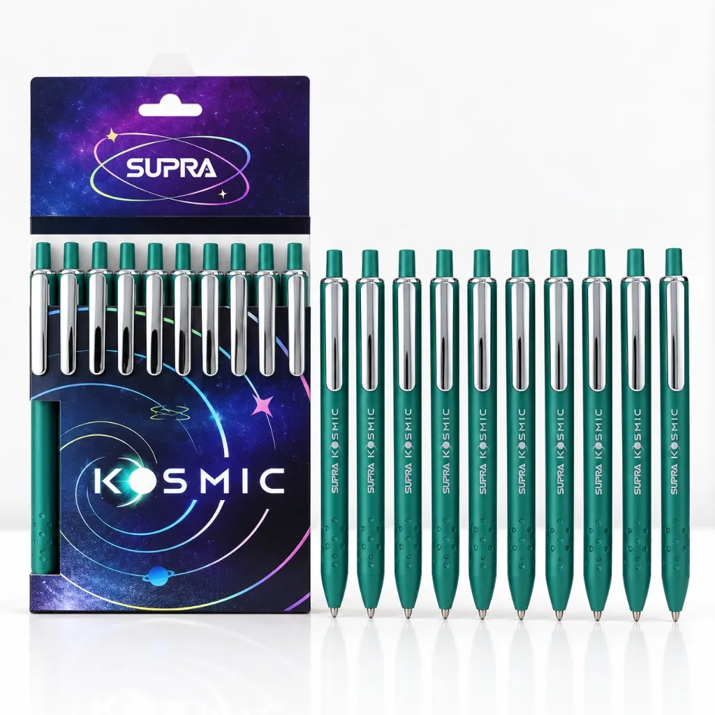 Supra Kosmic Blue Ball Pen Pack of 10 for School, Office & Daily Writing (2).webp